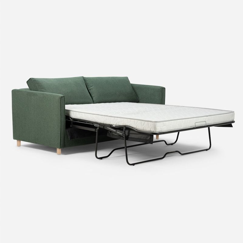 ROSEN - Sofa Cama Rosen Lido 3 Cuerpos Tela Verde