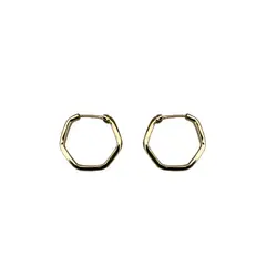 MODAS LILLO - Aro Mujer Argolla Hexagonal Joyas