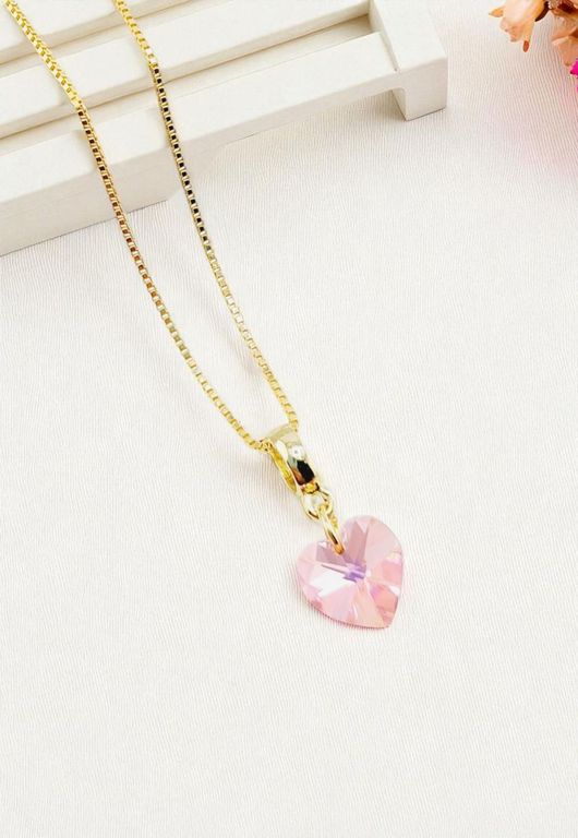 Conjunto Romance Bano Oro 24K creado con cristales de Swarovski Light Rose Rosa 1