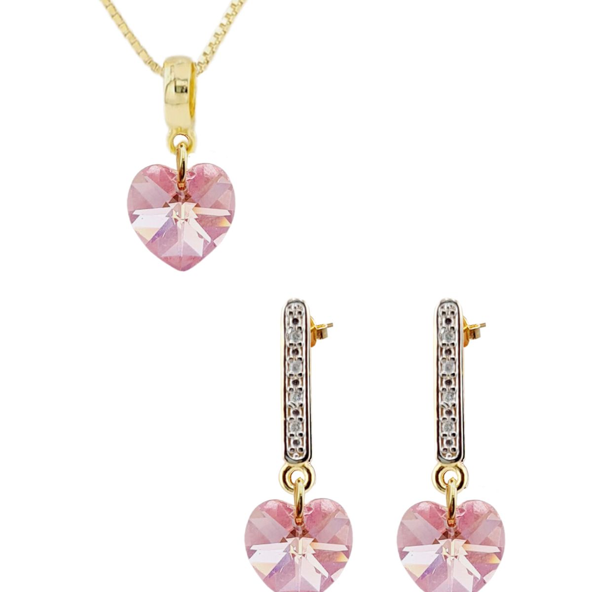 JOYAS MONTERO - Conjunto Romance Gold 24K creado con cristales de Swarovski® Light Rose