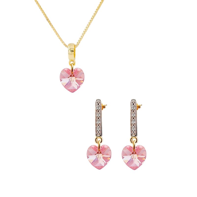 JOYAS MONTERO - Conjunto Romance Gold Cristales Genuinos Light Rose