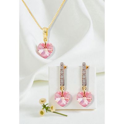 Imagen 2 del producto Conjunto Romance Gold 24K creado con cristales de Swarovski® Light Rose