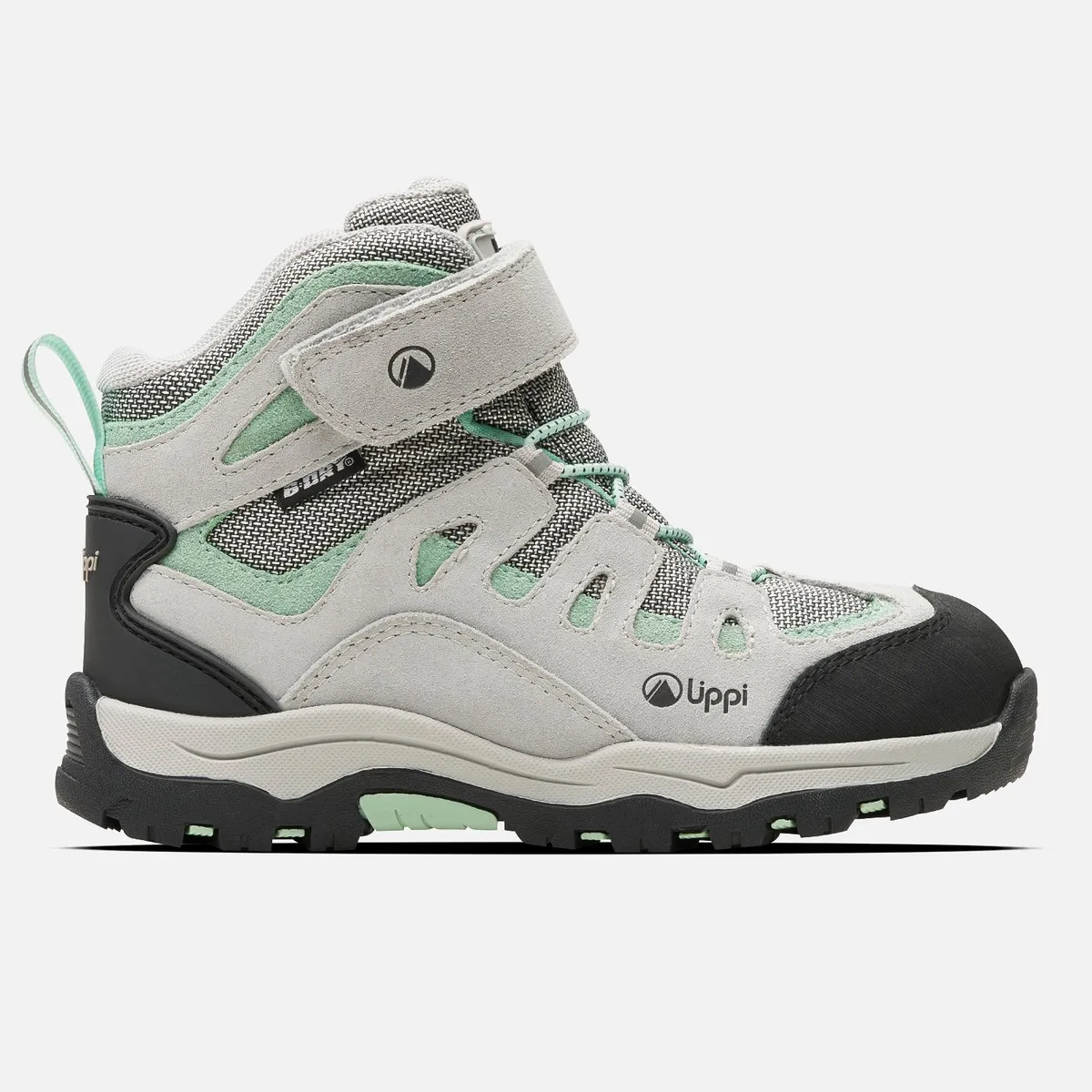 LIPPI - Botín Niña  Puelo CS HI Velcro Gris Claro Verde Agua Lippi