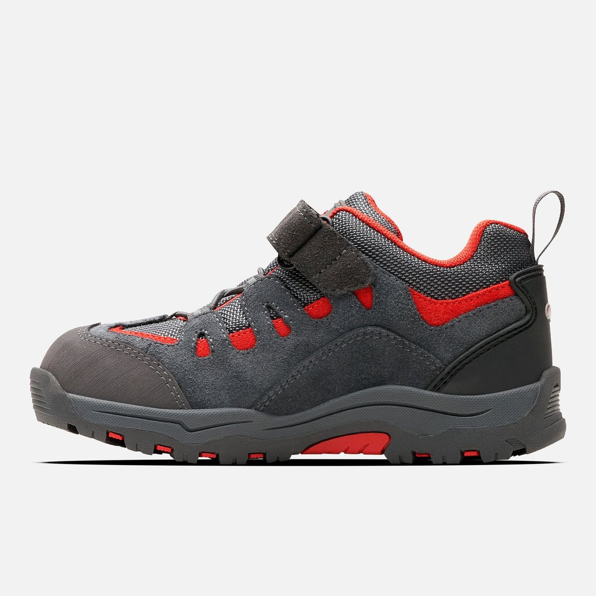 LIPPI - Zapato Niño  Puelo CS Low Velcro Gris Medio Rojo Oscuro Lippi