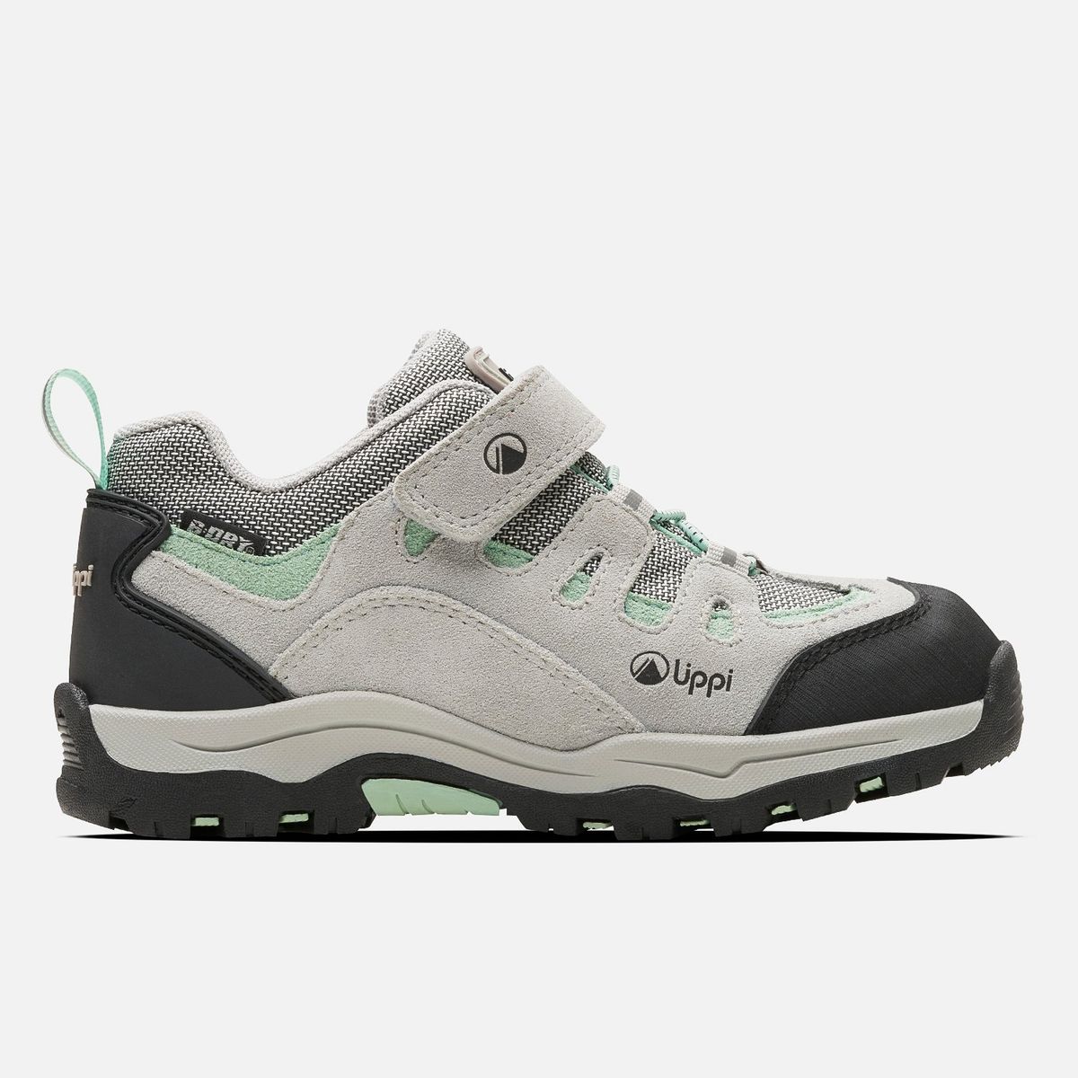 LIPPI - Zapato Niña  Puelo CS Low Velcro Gris Claro Verde Agua Lippi