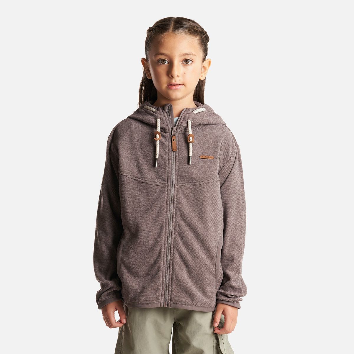 LIPPI - Poleron Niña Stripes Nano-F Full Zip Hoody Malva Lippi