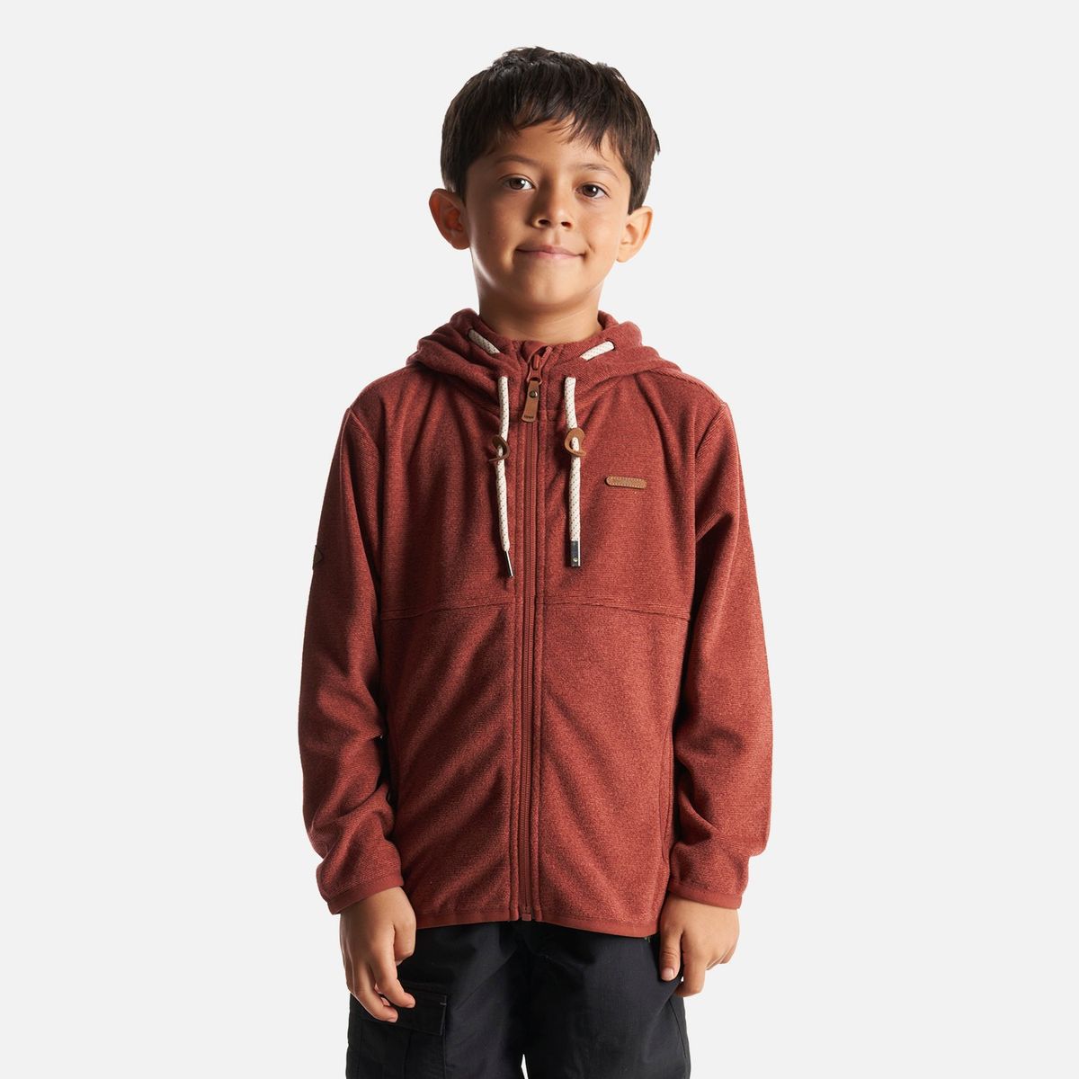 LIPPI - Poleron Niño Stripes Nano-F Full Zip Hoody Terracota Lippi