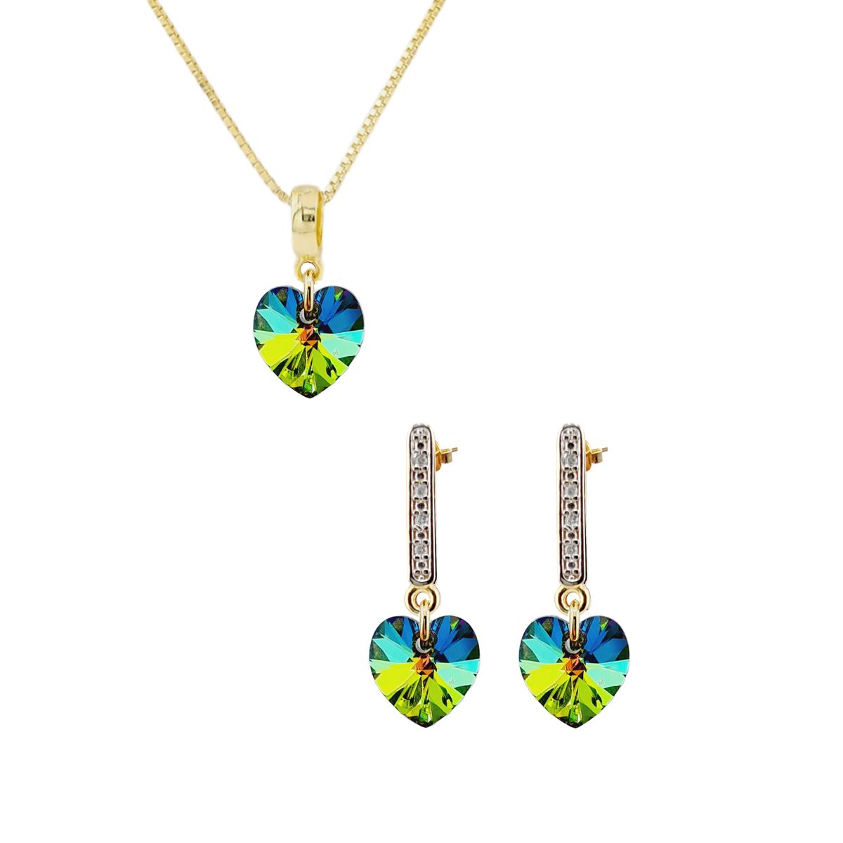 JOYAS MONTERO - Conjunto Romance Gold 24K creado con cristales de Swarovski® Vitral Medium