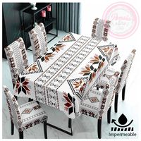 Set De Mantel Comedor Impermeable + 6 Fundas / Silla Stars