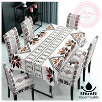 Set De Mantel Comedor Impermeable + 6 Fundas / Silla Stars