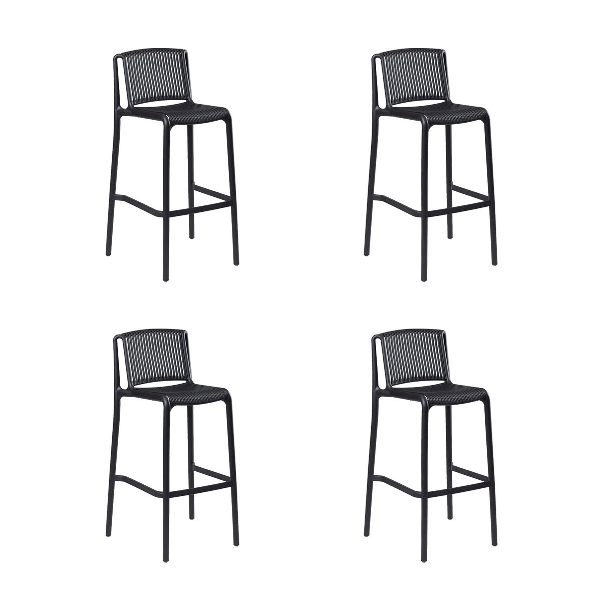 BOKAN - Pack 4 Pisos de Bar Padova Negro