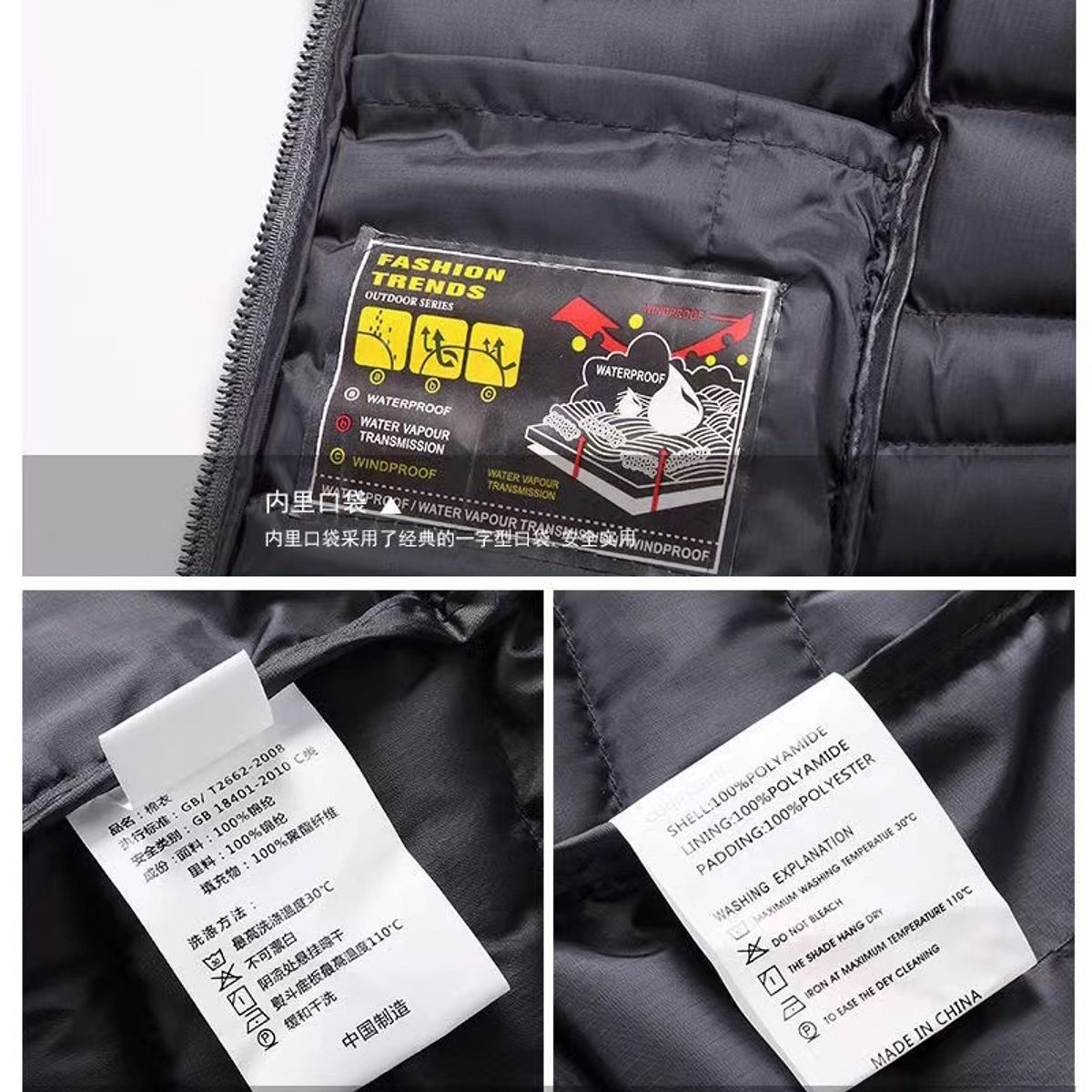 GENERICO - Chaleco de invierno para hombre con forro polar -Bermellón