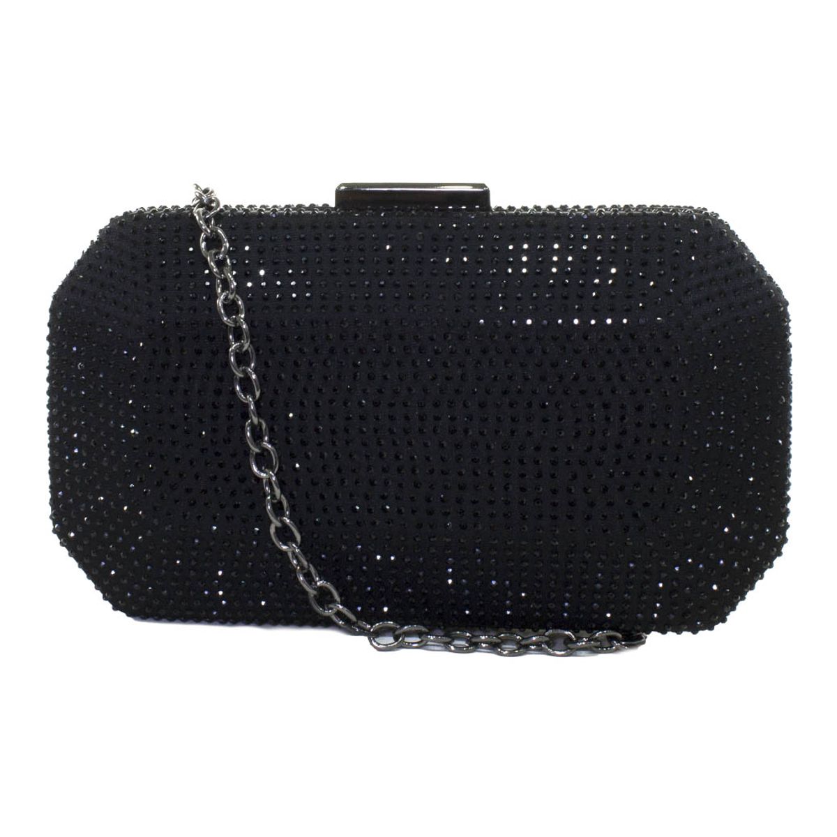 MAILEA - Cartera ecocuero full strass para mujer negro