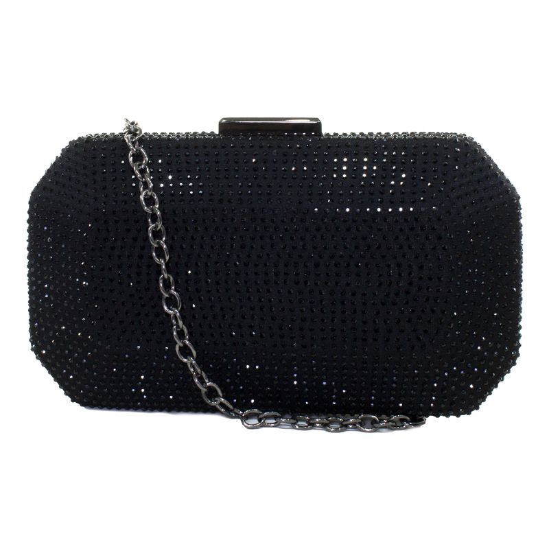 MAILEA - Cartera ecocuero full strass para mujer negro