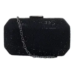 MAILEA - Cartera ecocuero full strass para mujer negro
