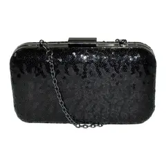 MAILEA - Cartera ecocuero mediana rigida brillo para mujer negro
