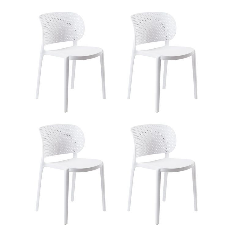 Pack 4 Sillas de Terraza Lorenzo Blanca