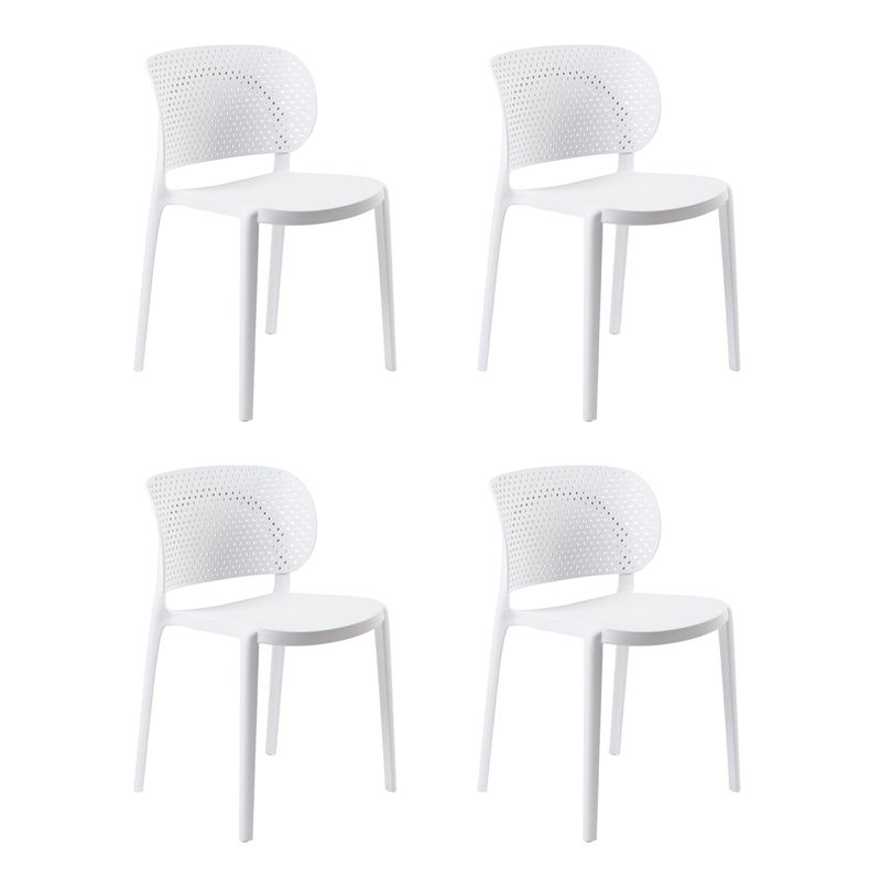 BOKAN - Pack 4 Sillas de Terraza Lorenzo Blanca