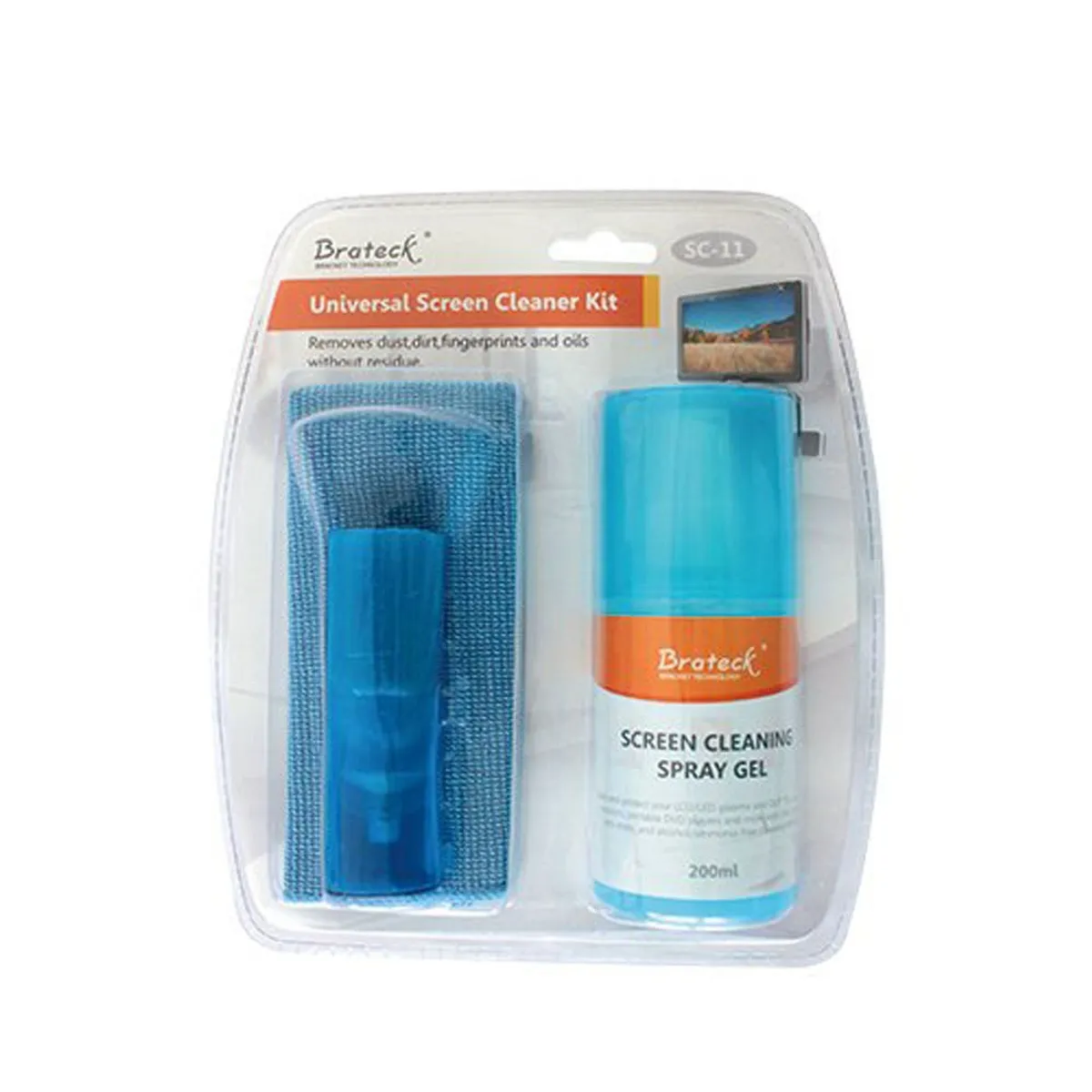 BRATECK - SET LIMPIA PANTALLAS 3 EN 1.  200ML. BRATEK