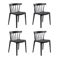 BOKAN - Pack 4 Sillas de Terraza Matera Negra