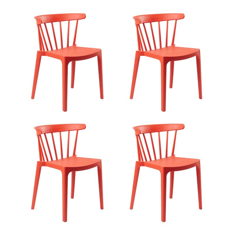 BOKAN - Pack 4 Sillas de Terraza Matera Roja