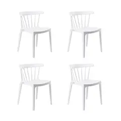 BOKAN - Pack 4 Sillas de Terraza Matera Blanca