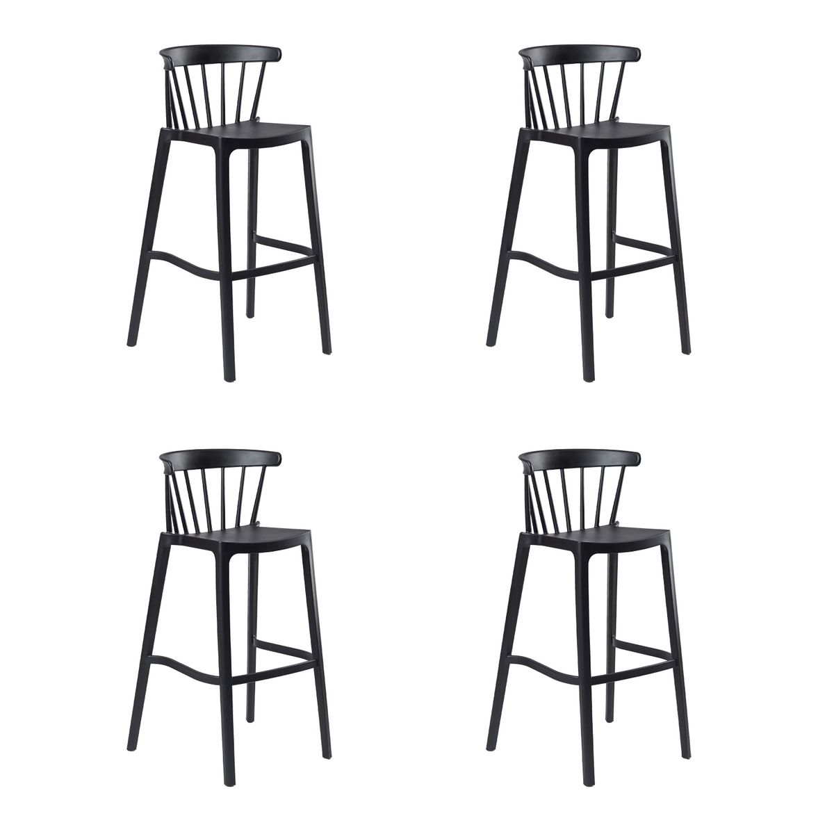 BOKAN - Pack 4 Pisos de Bar Matera Negro