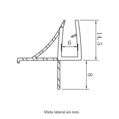 Imagen 2 del producto Set de burletes para piso - Vidrio 6 mm