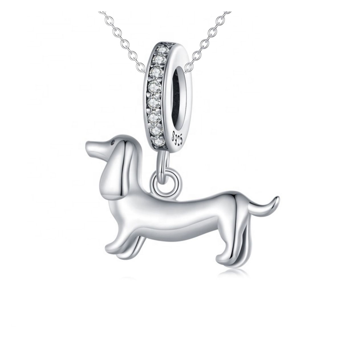 GENERICO - Collar perro salchicha dachshund Plata 925 joya mujer