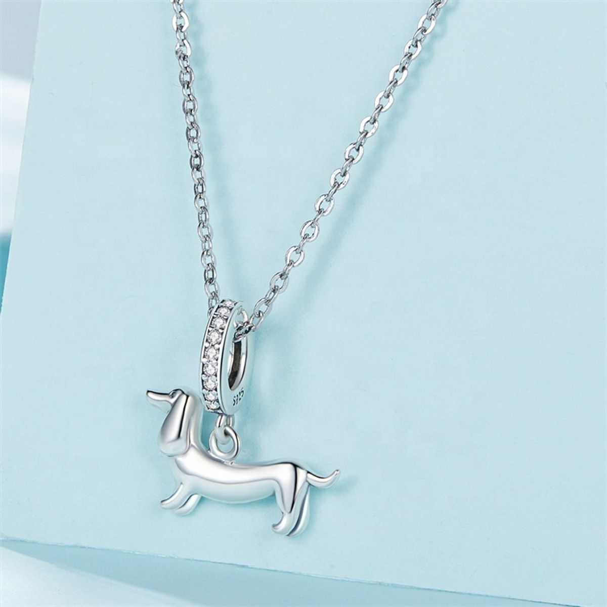 GENERICO - Collar perro salchicha dachshund Plata 925 joya mujer