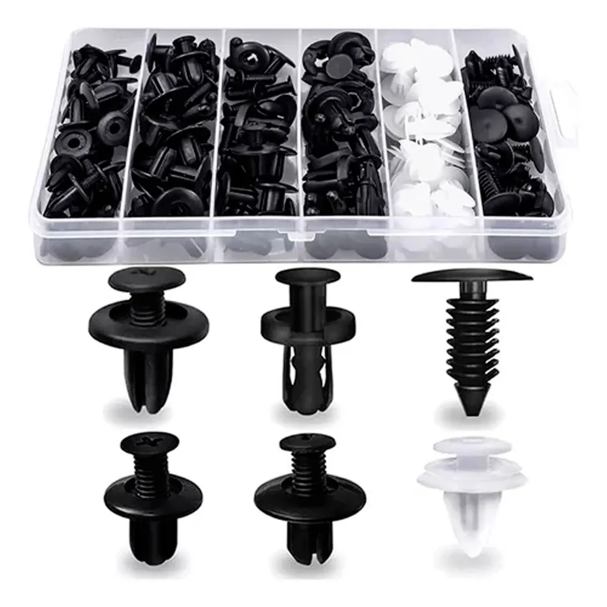 OFERTABKN - Set Clip Remache Plastico Sujecion  Broches Autos 100PCS