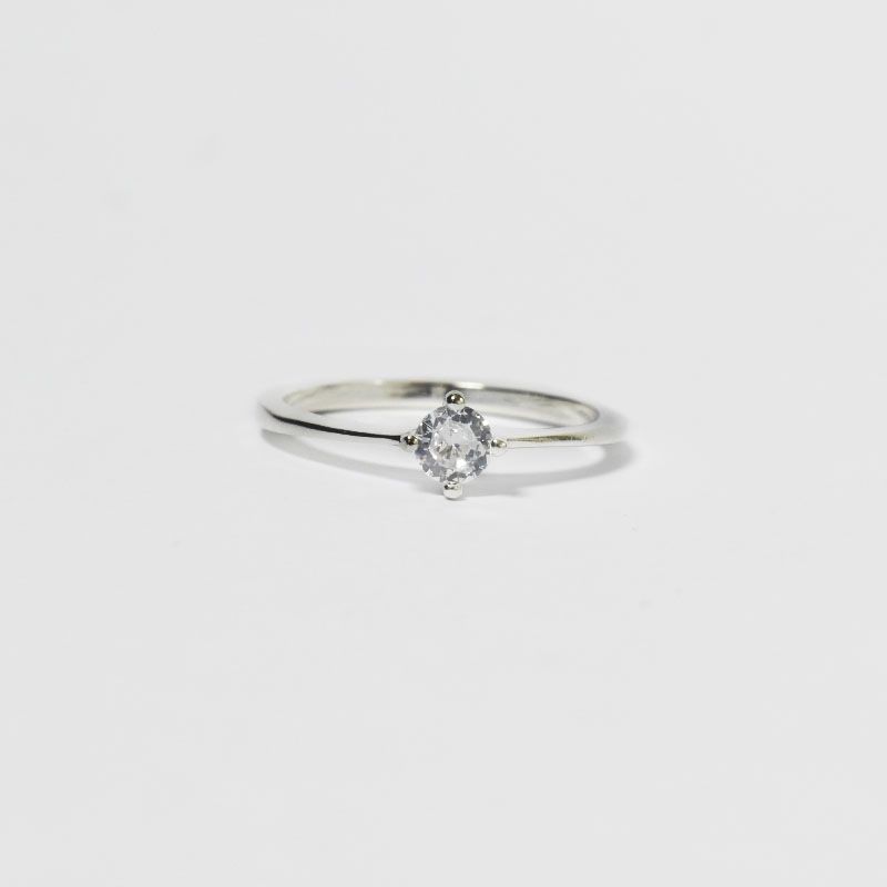 ROSETT - Anillo solitario con 4 pistilos Plata 925