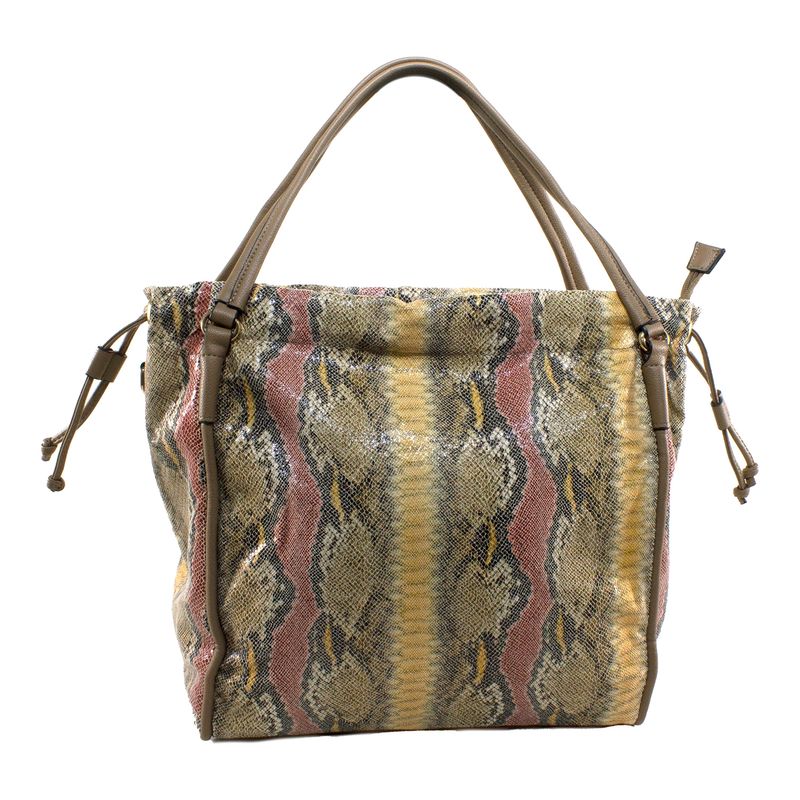 MAILEA - Cartera ecocuero grande piton para mujer khaki