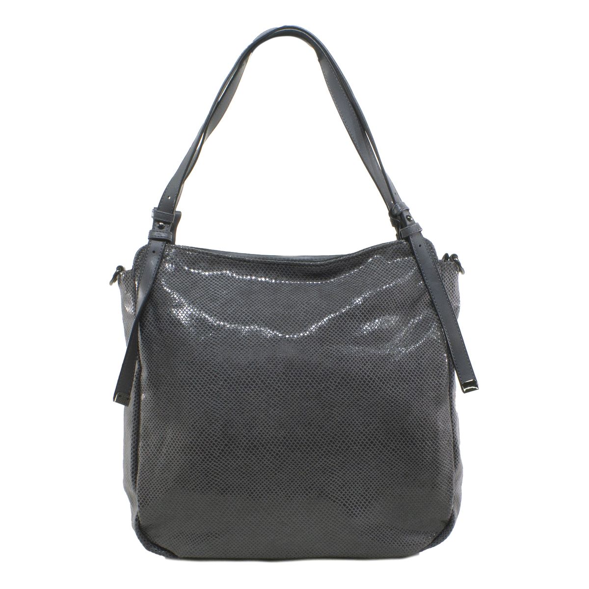 MAILEA - Cartera ecocuero grande saca piton para mujer gris