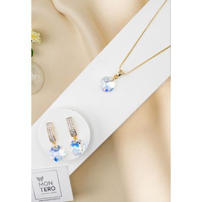 Imagen 2 del producto Conjunto Bruselas Baño Oro 24K creado con cristales de Swarovski® AuroraBoreal