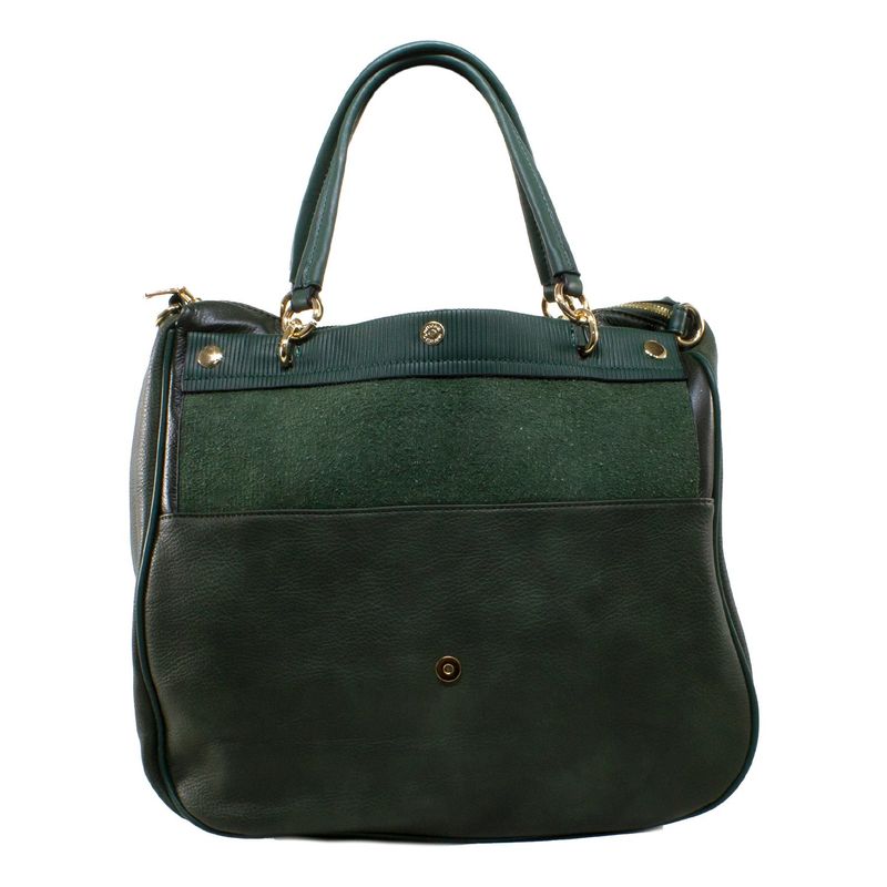 MAILEA - Cartera ecocuero grande plegable para mujer verde