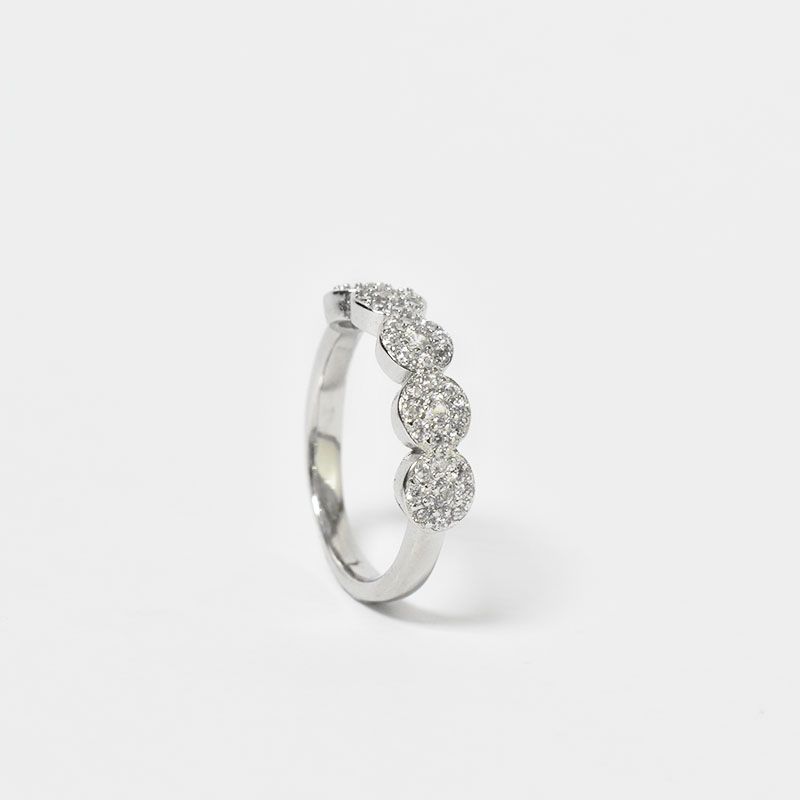 ROSETT - Anillo con 5 halos en circones