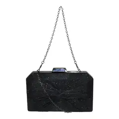 MAILEA - Cartera tela grande lazo para mujer negro