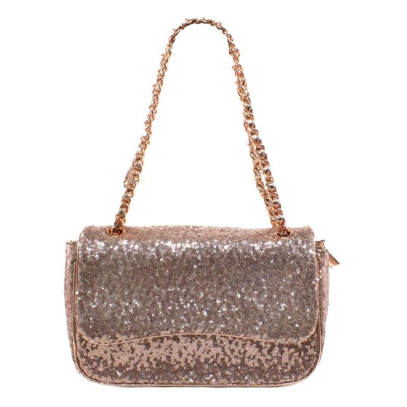 MAILEA - Cartera ecocuero mediana lentejuelas para mujer cipria