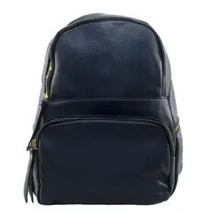 MAILEA - Mochila ecocuero bolsillo rectangular para mujer azul