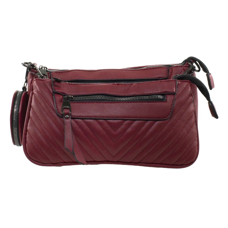 MAILEA - Bandolera ecocuero doble cierre para mujer rojo