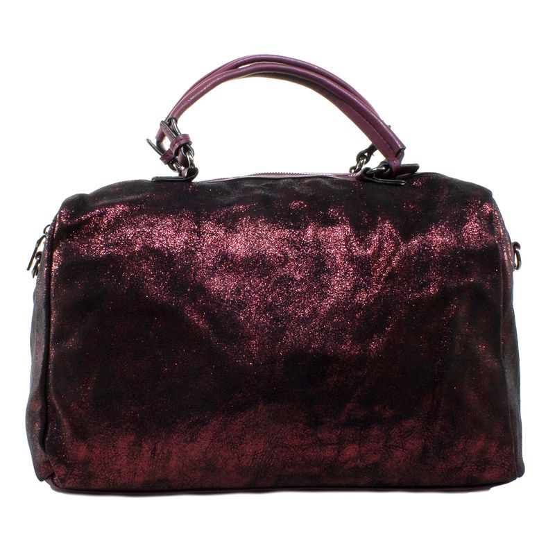MAILEA - Cartera ecocuero mediana bauletto para mujer burdeo