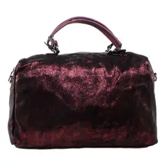 MAILEA - Cartera ecocuero mediana bauletto para mujer burdeo