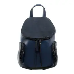 MAILEA - Mochila ecocuero rigida chica para mujer azul