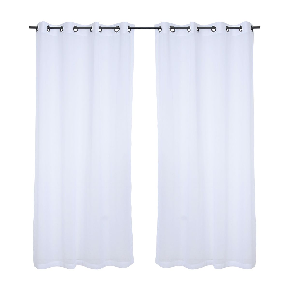 MASHINI - Set Cortinas Velo Lino-Argolla 140x220 Blanca