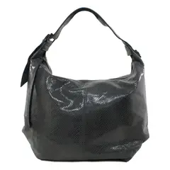 MAILEA - Cartera ecocuero grande bote piton para mujer gris