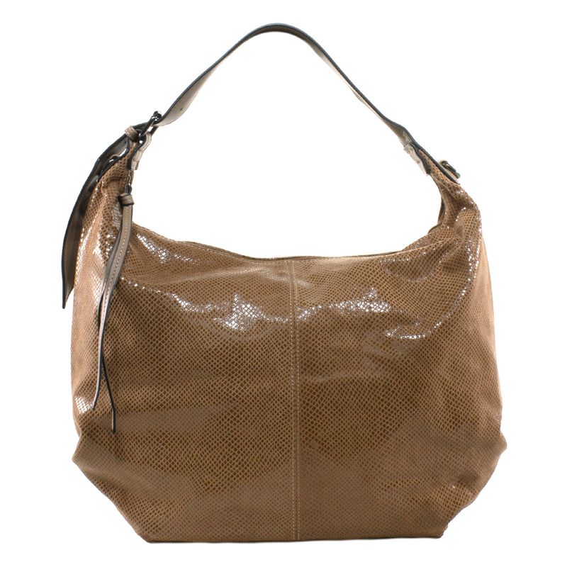 MAILEA - Cartera ecocuero grande bote piton para mujer tostado