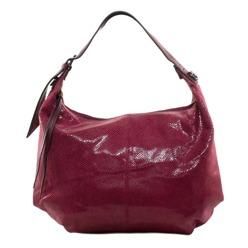 MAILEA - Cartera ecocuero grande bote piton para mujer rojo