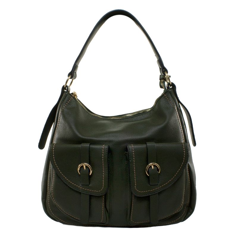 MAILEA - Cartera ecocuero base acolchada para mujer verde