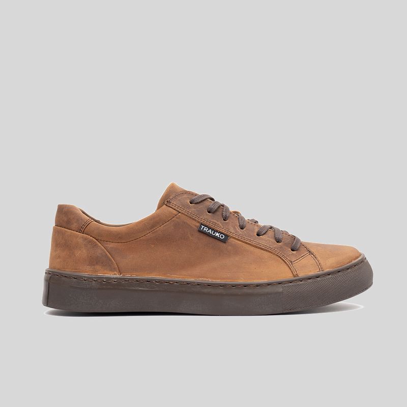 TRAUKO - Zapatilla Hombre Cuero Café  Trauko Oxford
